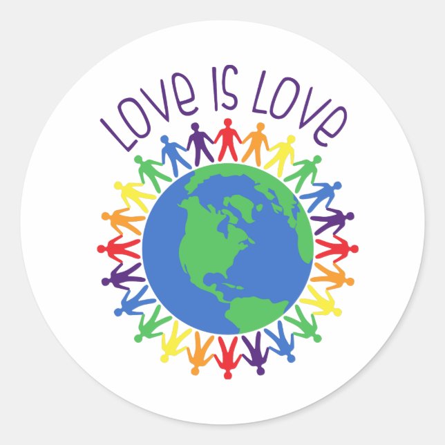 Love Is Love Classic Round Sticker (Front)