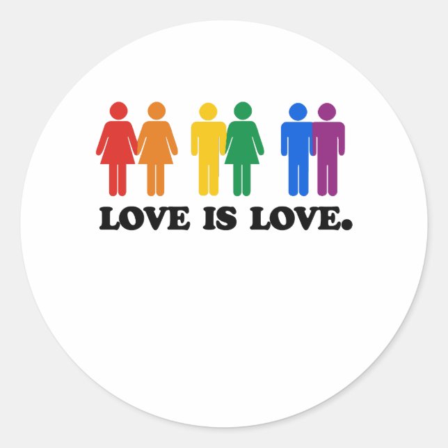 Love is Love Classic Round Sticker (Front)