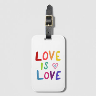 LOVE IS LOVE Colourful Cool & Fun RAINBOW Luggage Tag