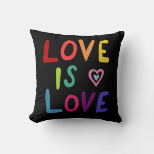 LOVE IS LOVE Colourful Rainbow Pride  Cushion