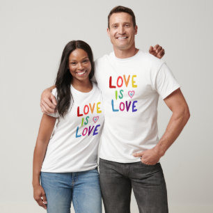 LOVE IS LOVE Colourful Rainbow Pride  T-Shirt