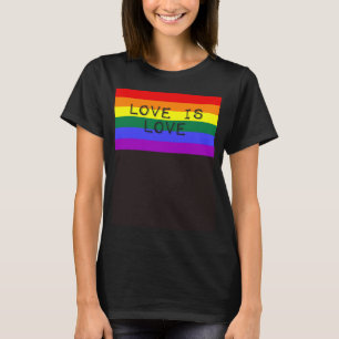 Love Is Love Cute LGBTQ Gay Pride Flag Queer Aesth T-Shirt