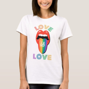Love is love Cute Lips LGBTQ Pride Month T-Shirt
