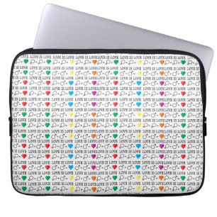 LOVE is LOVE equality quote in rainbow colors Laptop Sleeve