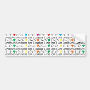 LOVE is LOVE equality quote in rainbow colours Bumper Sticker