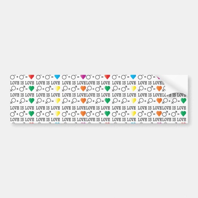 LOVE is LOVE equality quote in rainbow colours Bumper Sticker (Front)