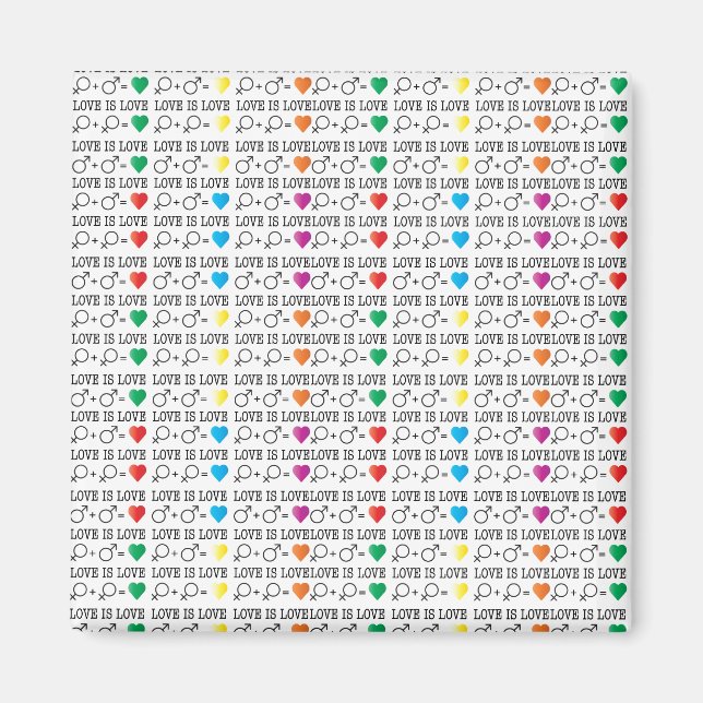 LOVE is LOVE equality quote in rainbow colours Magnet (Front)