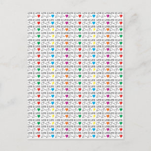 LOVE is LOVE equality quote in rainbow colours Postcard