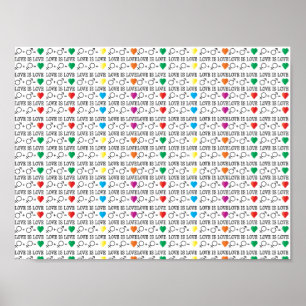 LOVE is LOVE equality quote in rainbow colours Poster