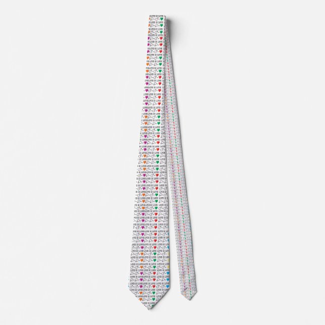LOVE is LOVE equality quote in rainbow colours Tie (Front)