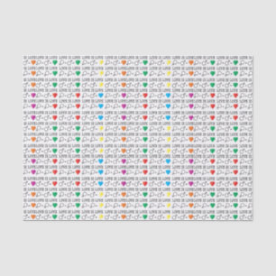 LOVE is LOVE equality quote in rainbow colours Tissue Paper