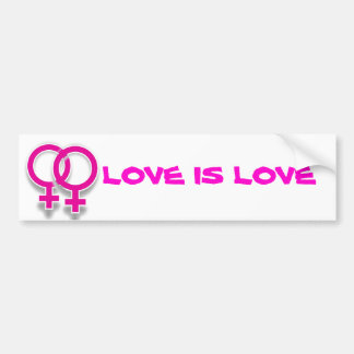 Love Is Love Female Symbol Lesbian Love Bumper Bumper Sticker