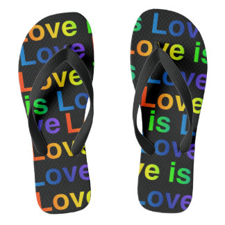 Love is Love flip flops (black)