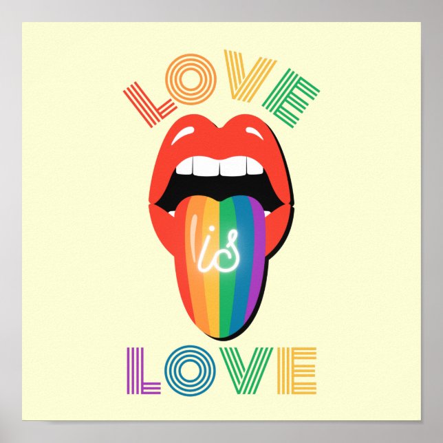 Love is love Fun Colorful LGBTQ Pride Month Poster (Front)