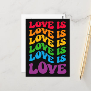 Love Is Love Gay LGBT Postcard