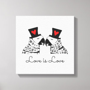 Love Is Love Gay Parrots Canvas Print