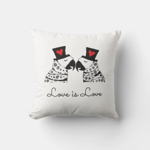 Love Is Love Gay Parrots Cushion