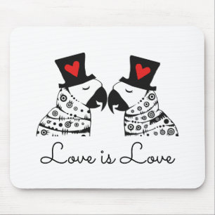 Love Is Love Gay Parrots Mouse Mat