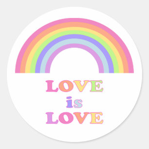 LOVE is LOVE - Gay Pride / LGBTQ Rainbow Classic Round Sticker