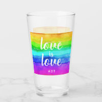 Love is Love Gay Pride Monogram Rainbow Watercolor
