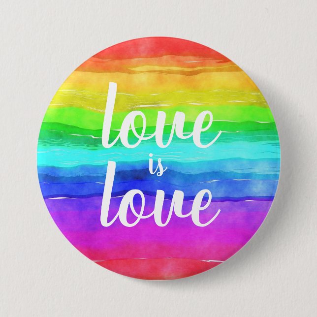Love is Love|Gay Pride Rainbow Button (Front)