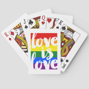 Love is Love Gay Pride Rainbow Stripe Playing Cards