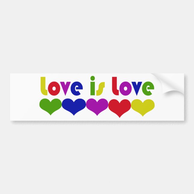 Love is Love Gay Rights Bumper Sticker (Front)