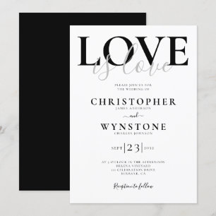 Love is Love Gay Wedding Invitation