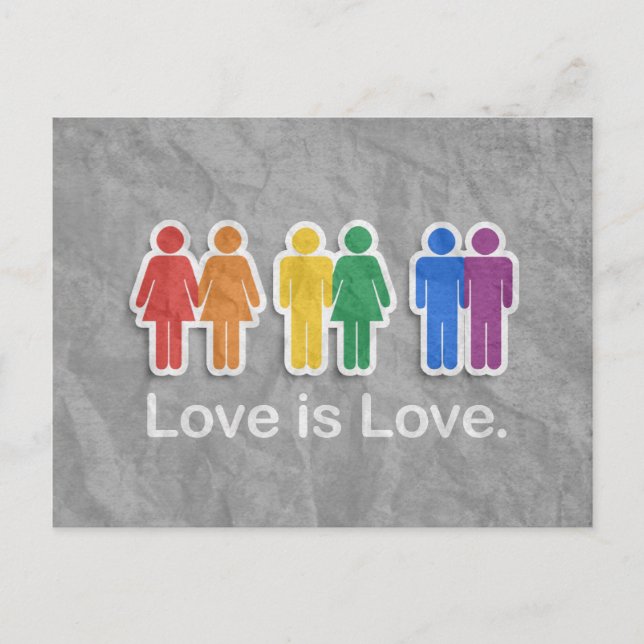 LOVE IS LOVE GREY POSTCARD (Front)