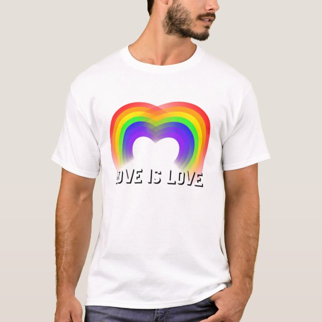 Love Is Love Heart Of Rainbows Gay Pride T-Shirt (Front)