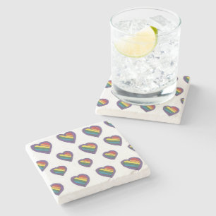 Love is Love Heart pattern Stone Coaster