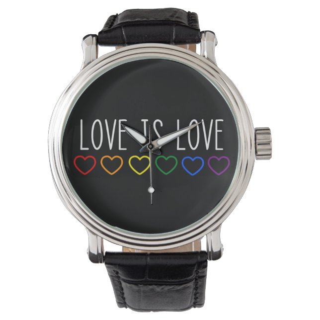 Love is Love Hearts LGBTQ Watch (Front)