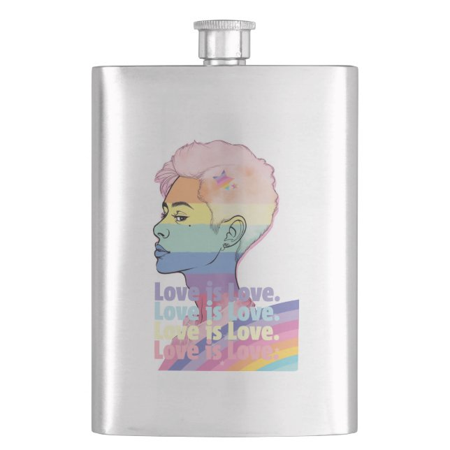 Love is Love Hip Flask (Front)