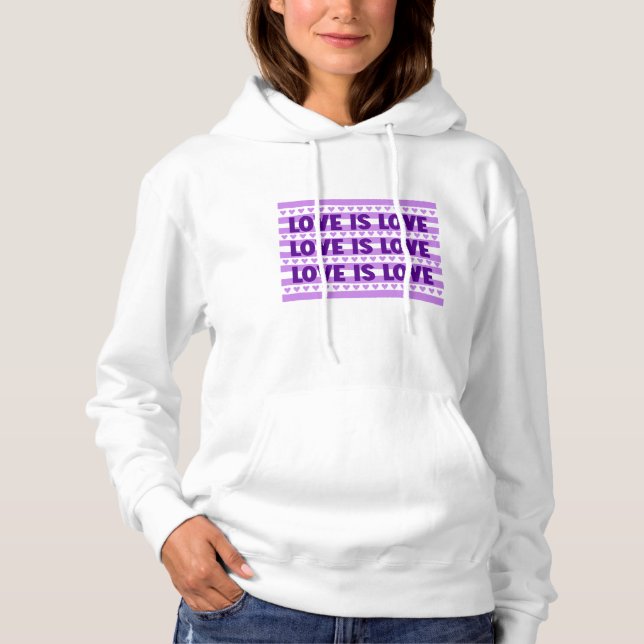 Love is Love in Purple Hoodie (Front)