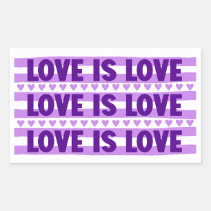 Love is Love in Purple Rectangular Sticker
