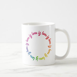 Love is love is love rainbow circle coffee mug