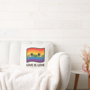 Love is Love – Kawaii Rainbow Design Cushion