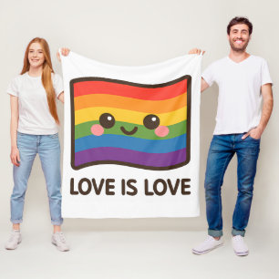 Love is Love – Kawaii Rainbow Design Fleece Blanket