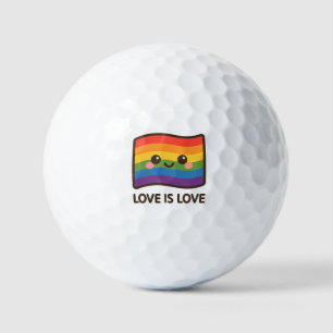 Love is Love – Kawaii Rainbow Design Golf Balls