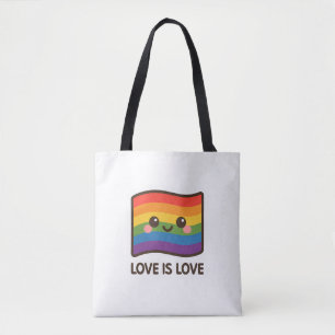 Love is Love – Kawaii Rainbow Design Tote Bag