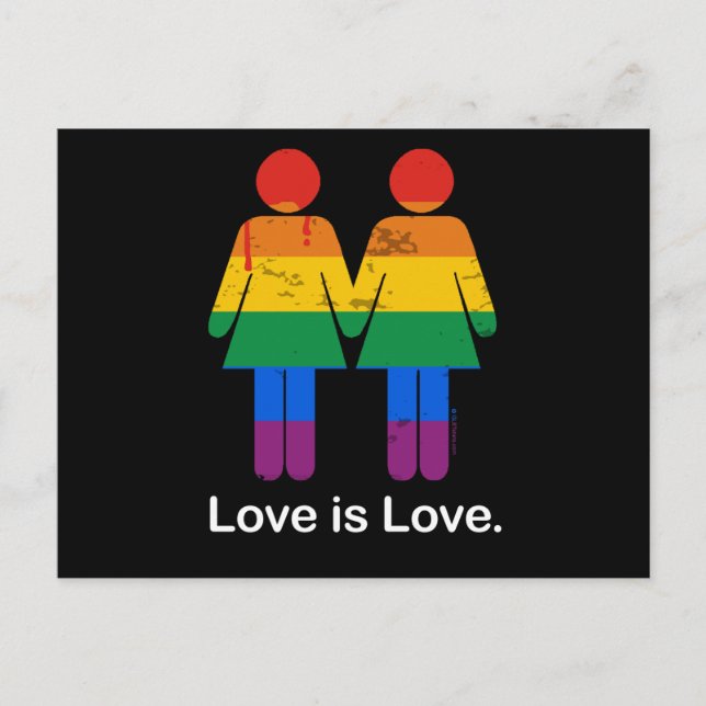 LOVE IS LOVE LESBIAN COUPLE -.png Postcard (Front)
