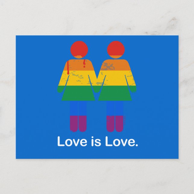 LOVE IS LOVE LESBIAN COUPLE -.png Postcard (Front)