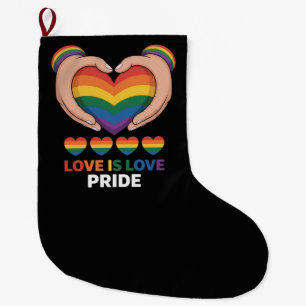 love is love lgbqt large christmas stocking
