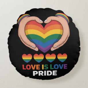 love is love lgbqt round cushion