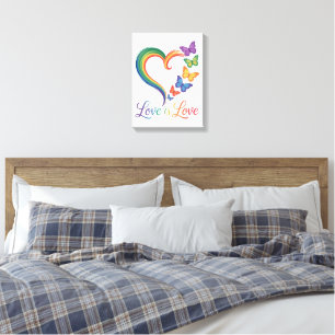 Love Is Love LGBT Butterfly Heart Rainbow Canvas Print