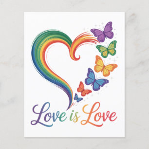 love is love lgbt butterfly heart rainbow flyer