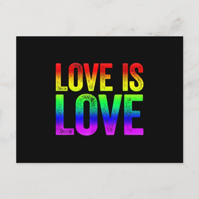 Love Is Love LGBT Community Rainbow Love LGBT Postcard (Front)