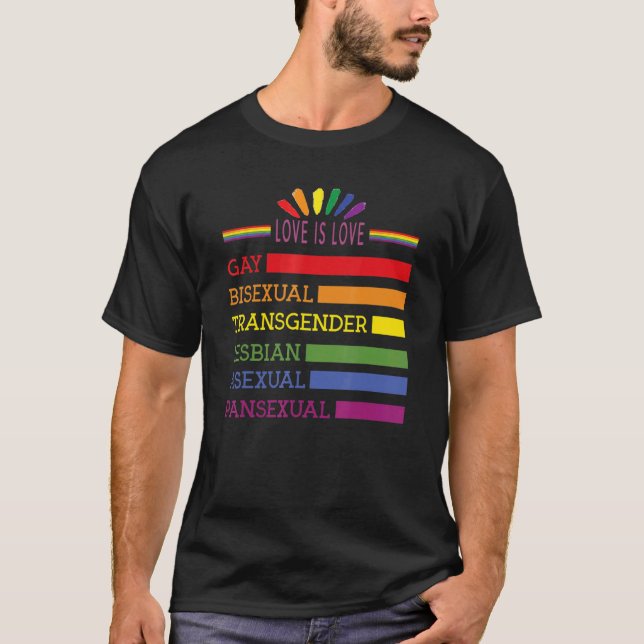 Love Is Love Lgbt Pride Gay Lesbian Lgbtq Gender H T-Shirt (Front)