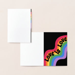 Love is love. LGBT+pride. Rainbow. Foil Card