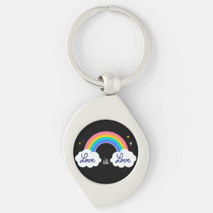 Love is love. LGBT+pride. Rainbow Keychain